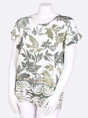 Lea H Curve vihreäkuvioinen väljä pusero