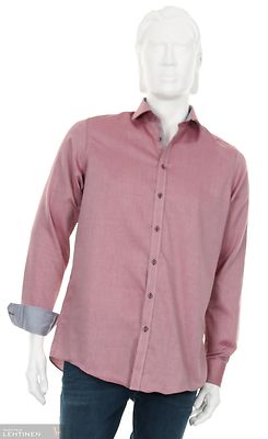 Venti punasävyinen modern fit kauluspaita erikoispitkällä hihalla