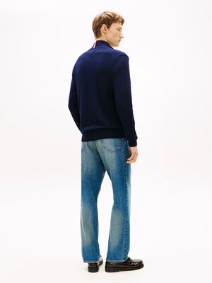Tommy Hilfiger tummansininen puuvilla-kasmirneuletakki