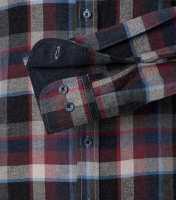 Casamoda viininpunasävyinen casual fit kauluspaita