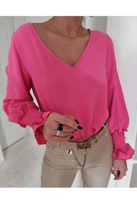 Pinkki väljänmallinen pusero