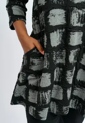 Pont Neuf musta/harmaa kuviollinen tunika