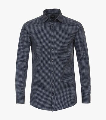 Venti sininen kuviollinen body fit paita