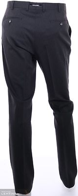 Tummanharmaat Turon raidalliset suorat housut