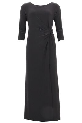 STI musta pitkä juhlamekko puolipitkillä hihoilla