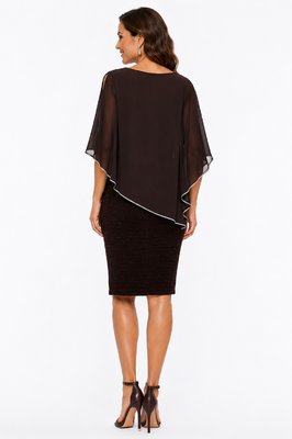Frank Lyman tummanruskea näyttävä juhlamekko