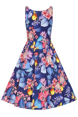 Hearts & Roses värikäs kukkakuosinen kellohelmamekko