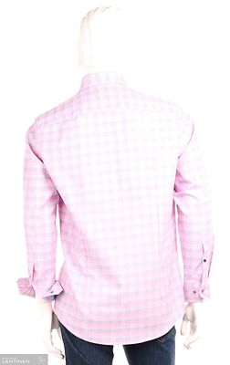 Venti vaaleanpunainen ruudullinen modern fit kauluspaita