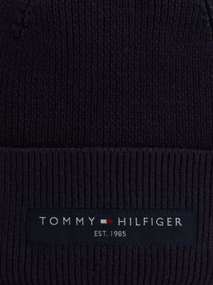 Tommy Hilfiger tummansininen neulepipo puuvillaa