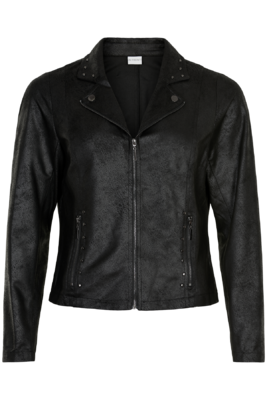 In Front musta keinonahka jakku