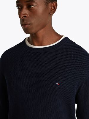 Tommy Hilfiger tummansininen puuvillaneule
