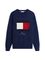 Tommy Hilfiger tummansininen lippulogollinen puuvillaneule