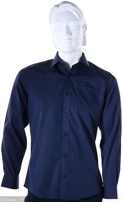 Petrifun tummansininen modern fit kauluspaita