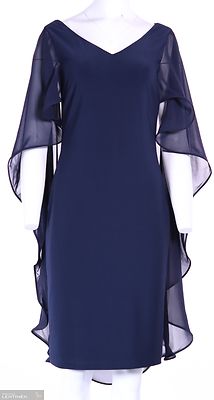 Upea tummansininen kotelomekko sifonkiviitalla Frank lymanninn mallistosta