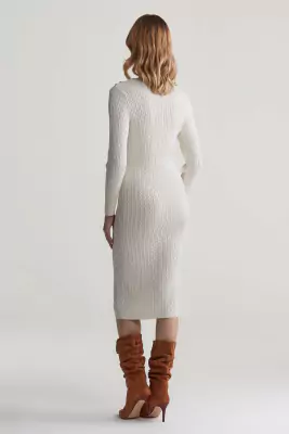 Gant luonnonvalkoinen palmikkoneulemekko