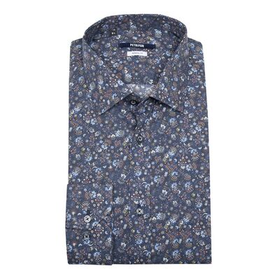 Petrifun sinikuviollinen classic fit kauluspaita