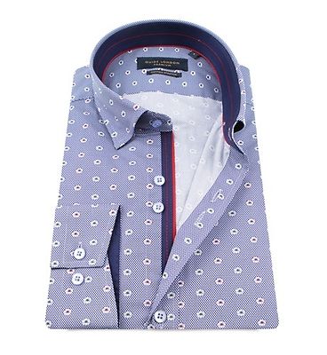 Guide london sininen kukkakuosi kauluspaita slim fit mitoituksella