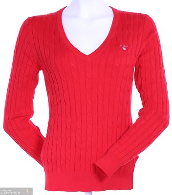 gant punainen palmikko neule pusero v pääntiellä