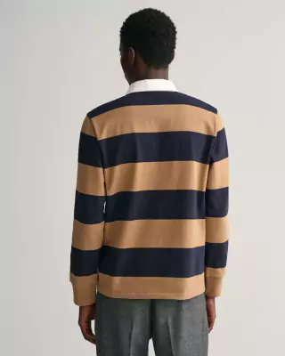 Gant raidallinen beige-sininen collegepusero kauluksella