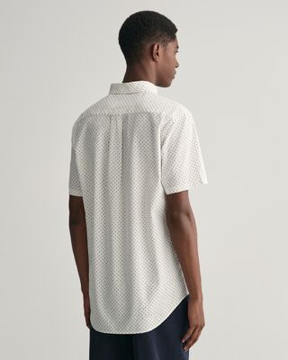 Gant luonnonvalkoinen pikkukuviollinen lyhythihainen kauluspaita