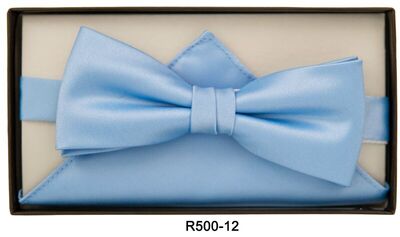 Matex vaaleansininen rusetti ja taskuliina