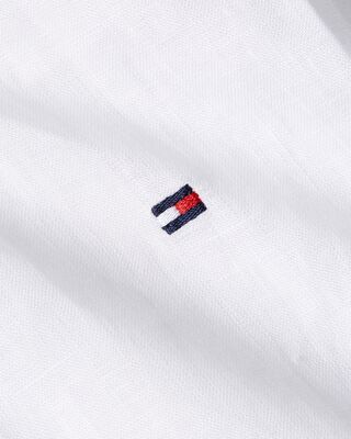 Tommy Hilfiger luonnonvalkoinen lyhythihainen pellavapaita