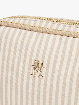 Tommy Hilfiger beige raidallinen pikkulaukku