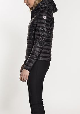 Reset musta hupullinen untuvatakki