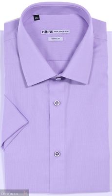 Petrifun lilansävyinen lyhythihainen kauluspaita normal fit mitoituksella