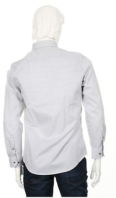 Petrifun modern fit harmaaraidallinen kauluspaita