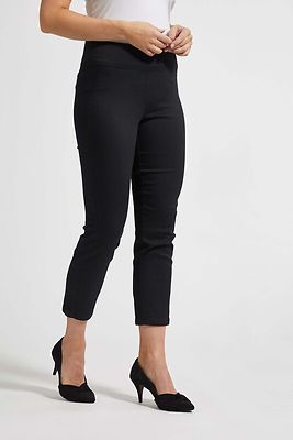 Laurien musta regular mallin housut leveällä kuminauha vyötäröllä