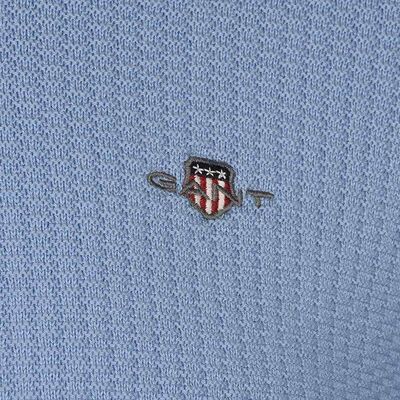 Gant vaaleansininen puuvillaneulepusero puolivetoketjulla