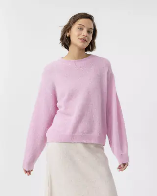 Holebrook vaaleanpunainen mohair neulepusero