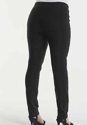 Laurie Vicky slim fit mustat housut korkealla kuminauha vyötäröllä