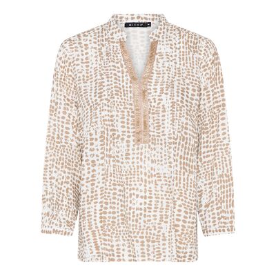 Micha beige-valkoinen viskoosi pusero