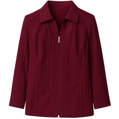 2-Biz viinipunainen kauluksellinen paitajakku