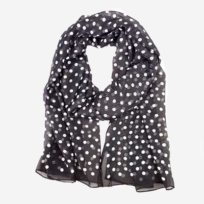 Veniz musta pallokuosinen huivi