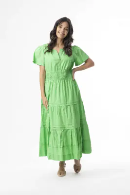 Orientique raikkaan vihreä pitkä kesämekko