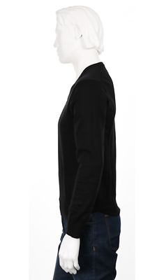 Gantin musta puuvillaneule V-pääntiellä