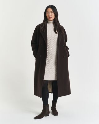 Gant vaalean beigen sävyinen palmikkoneulemekko