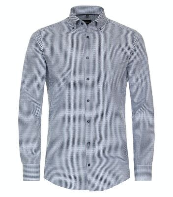 venti sinikuvioinen pitkähihainen modern fit kauluspaita