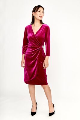 Frank Lyman fuksian sävyinen samettimekko