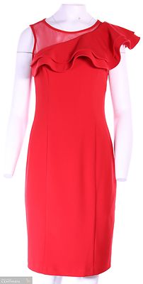 Joseph Ribkoff kirkkaanpunainen kotelomekko joustavasta materiaalista