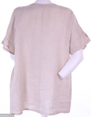 Curvee plus size beigensävyinen pellava tunika