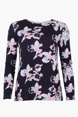 STI kukkakuosinen pitkähihainen trikoopusero