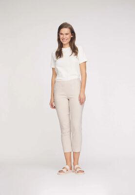 Laurie Regular Crop -vajaamittaiset kitin sävyiset housut