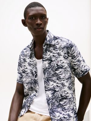 Tommy Hilfiger kuviollinen regular fit lyhythihainen pellavapaita