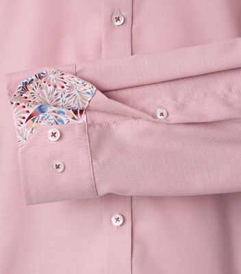 Venti roosanvärinen body fit pitkähihainen kauluspaita