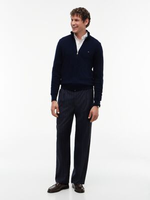 Tommy Hilfiger tummansininen puuvilla-kasmirneuletakki
