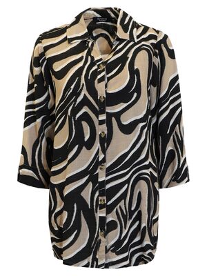 Signature mustabeige tunikamittainen paitapusero